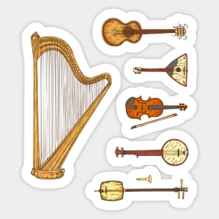 String Musical Instruments. Sticker Pack Sticker